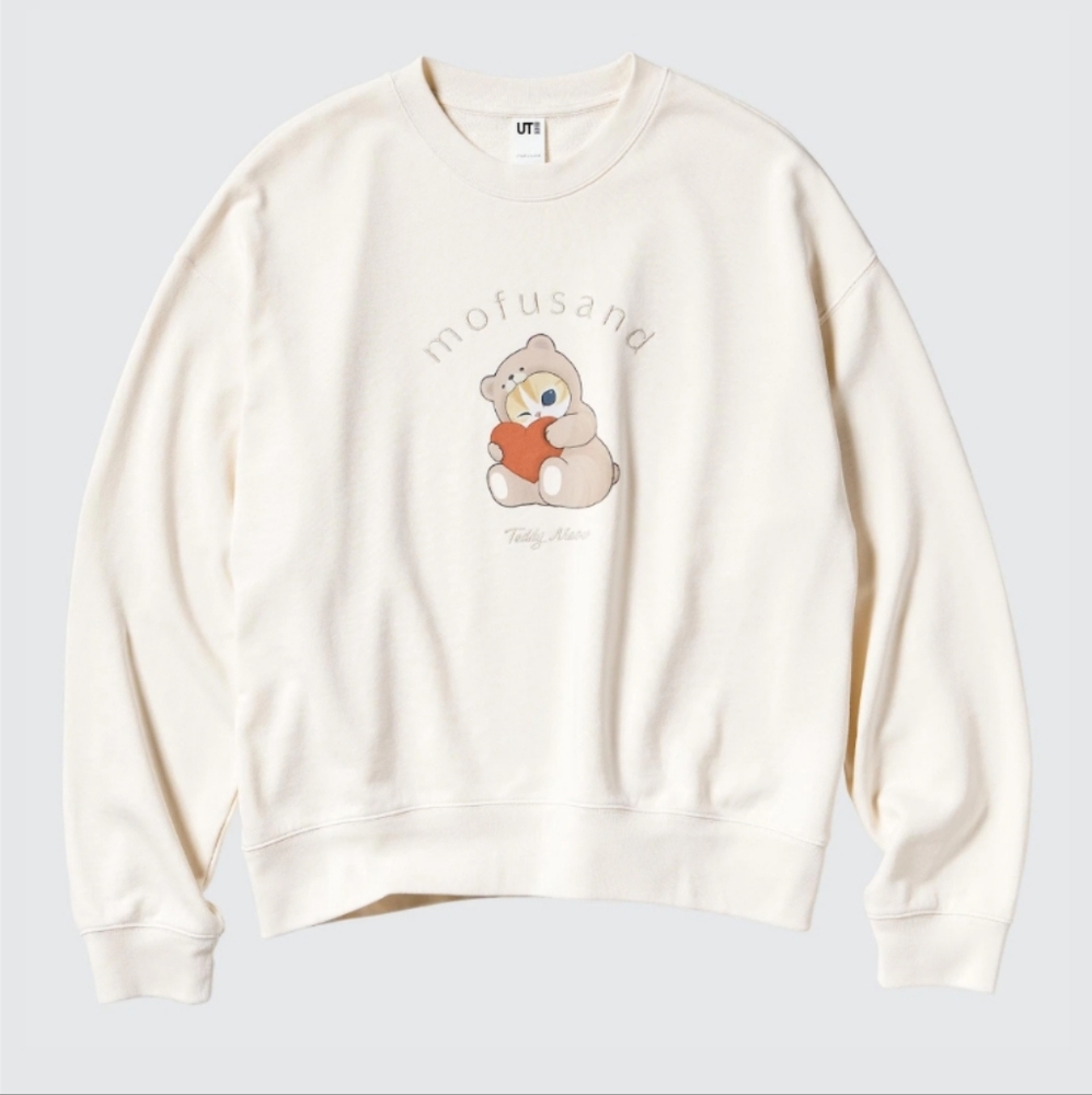 NWT Mofusand Teddy Meow Women's Graphic Sweatshirt Uniqlo